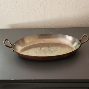 Willaims Sonoma Copper Oval Au Gratin Pan with Handles